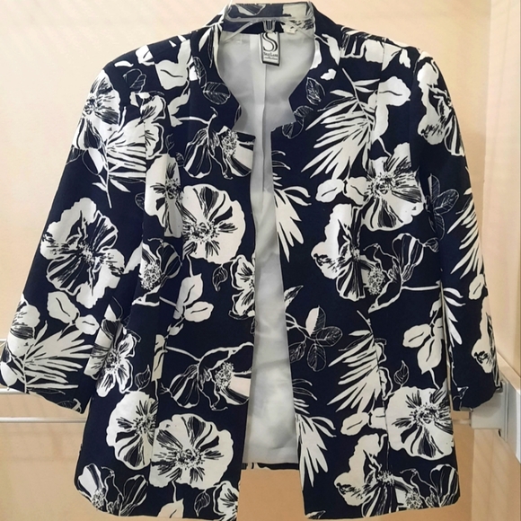 Vintage 90's B & W Print Jacket by SilkLand Collection - Picture 1 of 4